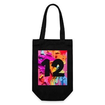 NON. 12 NUMÉRO 12 COLORÉ 12E ANNIVERSAIRE - Sac à bouteille - noir - Devant