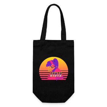 Synthwave Girl - Gift Bag for Bottles - black - Front