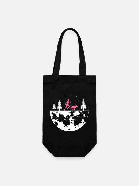 Canicross Geländelauf mit Hund Canicross Läuferin - Geschenkbeutel für Flaschen - Schwarz