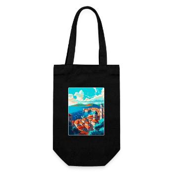 Dubrovnik Kroatien Vintage Reiseplakat Souvenir - Geschenkbeutel für Flaschen - Schwarz - Vorne