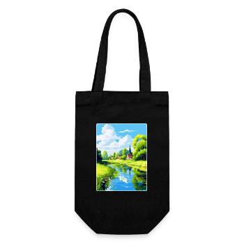 Spreewald Deutschland Vintage Reiseplakat Souvenir - Geschenkbeutel für Flaschen - Schwarz - Vorne
