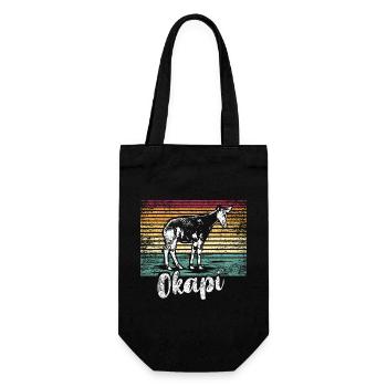 Zierliches Okapi Urwaldgiraffe - Geschenkbeutel für Flaschen - Schwarz - Vorne