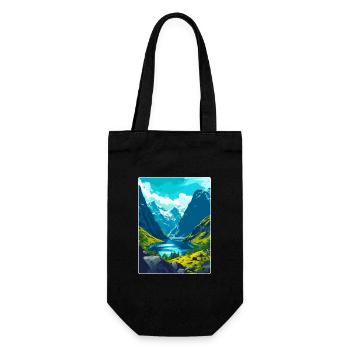 Die Fjorde Norwegen Vintage Reiseplakat Souvenir - Geschenkbeutel für Flaschen - Schwarz - Vorne