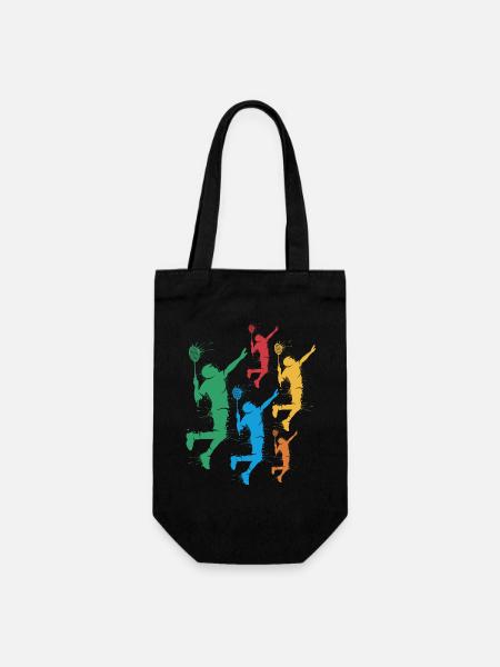 Federball Badmintonspieler Jungen Badminton Kinder - Geschenkbeutel für Flaschen - Schwarz