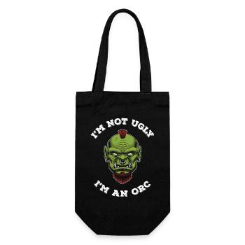 Nicht Hässlich Ich bin Orc - Geschenkbeutel für Flaschen - Schwarz - Vorne