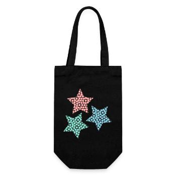STERN. STERNE. STERN. STERNE. FEST. JAHRESTAG - Geschenkbeutel für Flaschen - Schwarz - Vorne