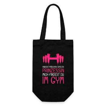 Princess Gym saying - Princess in the gym - Gift Bag for Bottles - black - Front