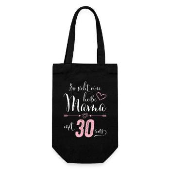 So sieht eine heiße Mama mit 30 Jahren aus - Geschenkbeutel für Flaschen - Schwarz - Vorne