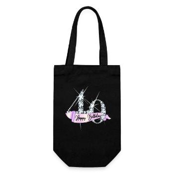 Happy Birthday 40th Birthday Gift Diamond Glamour - Gift Bag for Bottles - black - Front