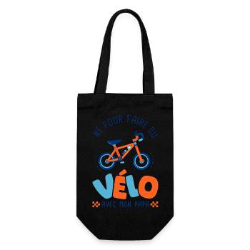Né pour faire du vélo avec papa – Body Bébé Bio - Sac à bouteille - noir - Devant