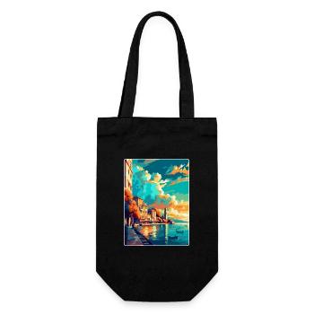 Thessalonique Grèce Affiche de voyage vintage souvenir - Sac à bouteille - noir - Devant