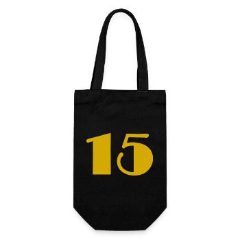 15. 15 ANS. 15e ANNIVERSAIRE. ANNIVERSAIRE 15 ANS. - Sac à bouteille - noir - Devant