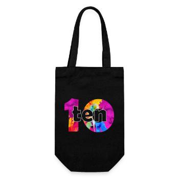 ZEHN 10 JAHRE JUNGE 10. GEBURTSTAG - Geschenkbeutel für Flaschen - Schwarz - Vorne