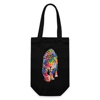 Multicolour leopard - Gift Bag for Bottles - black - Front
