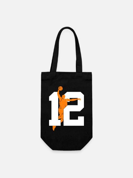 NUMMER 12 BASKETBALL 12. GEBURTSTAG - Geschenkbeutel für Flaschen - Schwarz