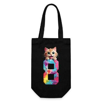 8 JAHRE KATZE 8. GEBURTSTAG - Geschenkbeutel für Flaschen - Schwarz - Vorne