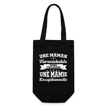 Gift for Grandma - An Exceptional Granny - Gift Bag for Bottles - black - Front