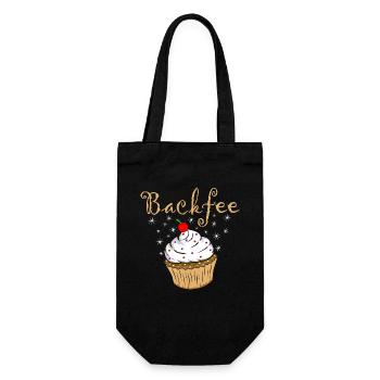 Backfee Backen Bäckerin Konditorin Hobbybäckerin - Geschenkbeutel für Flaschen - Schwarz - Vorne