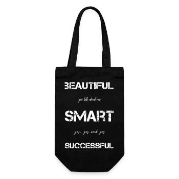 beautiful successful smart - Geschenkbeutel für Flaschen - Schwarz - Vorne