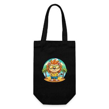 Löwe Lustige Cartoon Sommer Strand Sonnenbrille - Geschenkbeutel für Flaschen - Schwarz - Vorne