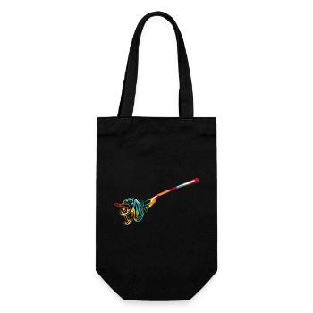 Herzhafter Spaghetti Kochabend - Geschenkbeutel für Flaschen - Schwarz - Vorne