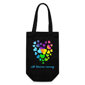 Herzen bunte Herzen Herzen Haufen - Geschenkbeutel für Flaschen - Schwarz - Vorne