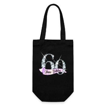 Happy Birthday 60th Birthday Gift Diamond Glamour - Gift Bag for Bottles - black - Front