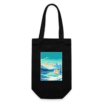 St Moritz Switzerland Vintage Travel Poster WPA - Gift Bag for Bottles - black - Front