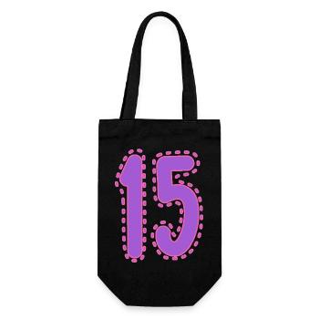 15. 15 ANS. 15e ANNIVERSAIRE. ANNIVERSAIRE 15 ANS. - Sac à bouteille - noir - Devant