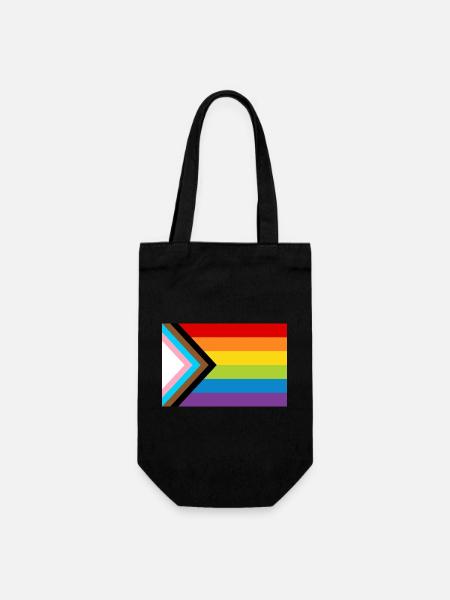 LGBT Pride Flag / Neue Regenbogen Progress Flagge - Geschenkbeutel für Flaschen - Schwarz