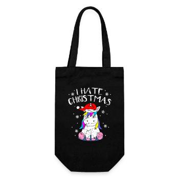 Anti-Christmas Anti-Weihnachten Einhorn Xmas Anti - Geschenkbeutel für Flaschen - Schwarz - Vorne