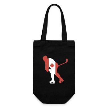 Hockey player Canada flag - Gift Bag for Bottles - black - Front