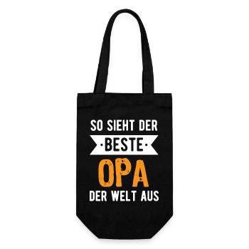 So sieht der beste Opa der Welt aus - Geschenkbeutel für Flaschen - Schwarz - Vorne