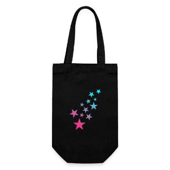 Stern Symbol Sternchen Muster - Geschenkbeutel für Flaschen - Schwarz - Vorne