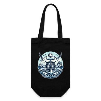 Anchor Steering Wheel Logo - Gift Bag for Bottles - black - Front