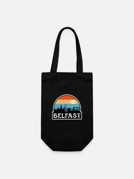 Belfast Nordirland Flagge Skyline Reise Souve - Geschenkbeutel für Flaschen - Schwarz