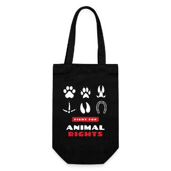 animal rights - Geschenkbeutel für Flaschen - Schwarz - Vorne