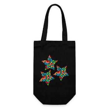 STERN. STERNE. STERN. STERNE. FEST. JAHRESTAG - Geschenkbeutel für Flaschen - Schwarz - Vorne