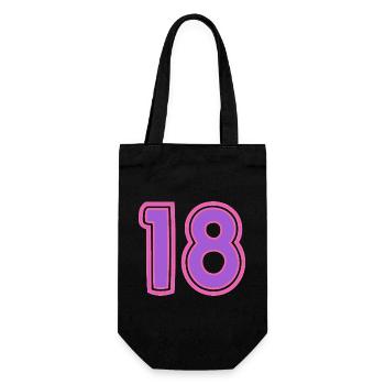 18. 18 JAHRE ALT. 18-JÄHRIGES JUBILÄUM. GEBURTSTAG 18 JAHRE. - Geschenkbeutel für Flaschen - Schwarz - Vorne