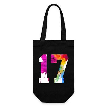 NUMMER 17 JAHRE ALT 17. GEBURTSTAG - Geschenkbeutel für Flaschen - Schwarz - Vorne