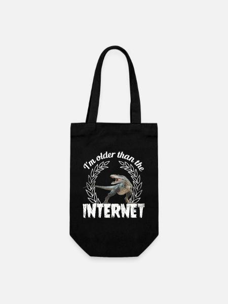I’m older than the Internet + Dinosaurier - Geschenkbeutel für Flaschen - Schwarz