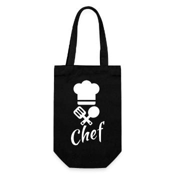 Chefkoch - Geschenkbeutel für Flaschen - Schwarz - Vorne