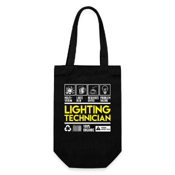Licht Techniker - Geschenkbeutel für Flaschen - Schwarz - Vorne