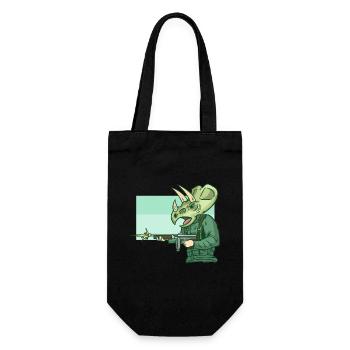 Furchtloser Triceratops Soldat - Geschenkbeutel für Flaschen - Schwarz - Vorne