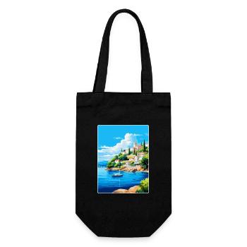 Porto Heli Grèce Affiche de voyage vintage souvenir - Sac à bouteille - noir - Devant