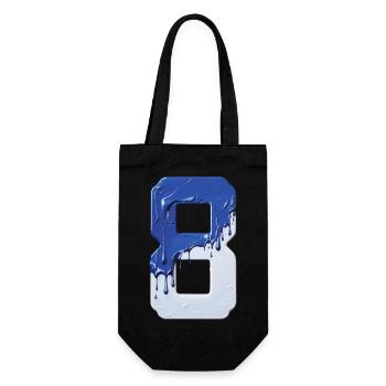 NR. 8 NUMMER 8 BLAU WEIß 8. GEBURTSTAG - Geschenkbeutel für Flaschen - Schwarz - Vorne