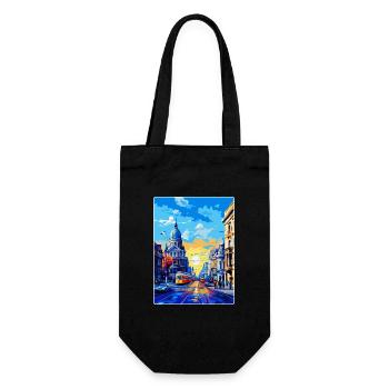 Bucharest Romania Vintage Travel Poster Souvenir - Gift Bag for Bottles - black - Front