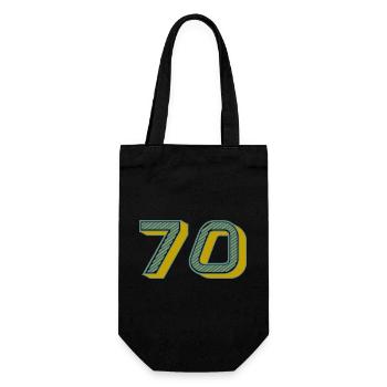 70. 70 YEARS. 70th ANNIVERSARY. 70 YEARS ANNIVERSARY. - Gift Bag for Bottles - black - Front