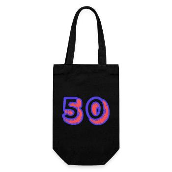 50. 50 YEARS. 50th ANNIVERSARY. 50TH ANNIVERSARY. - Gift Bag for Bottles - black - Front