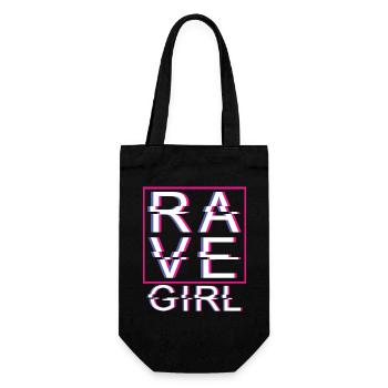 Rave Girl Rave Mädchen - Geschenkbeutel für Flaschen - Schwarz - Vorne